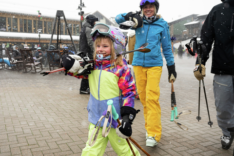 Family lifestyle photo shoot in steamboat square and on mountain.