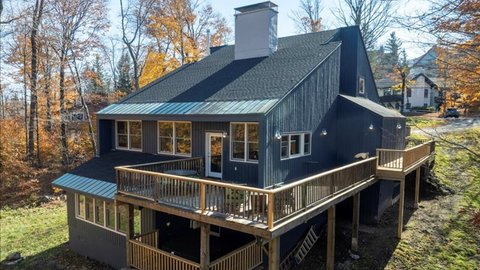 19 middle ridge vacation rental at stratton resort with expansive deck and contemporary mountain architecture