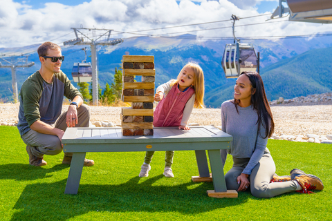 Family games, mountain top, top of gondola