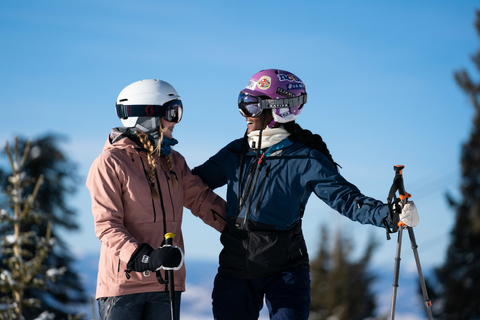 Female Skiiers Up Close
