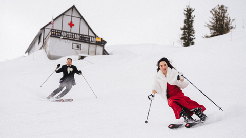 A couple gets married at Solitude Mountain Resort.