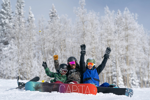 Diverse Female Snowboarding