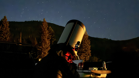Stargazing at night.
