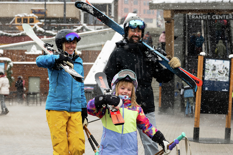 Family lifestyle photo shoot in steamboat square and on mountain.