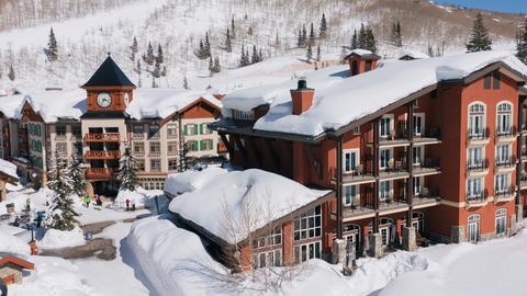 Solitude Village Utah ski lodging on a bluebird day
