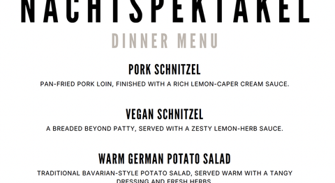 Nachtspektakel Menu