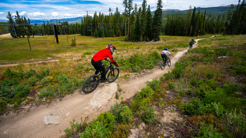 Bikers on trail at Trestle Bike Park Colorado
