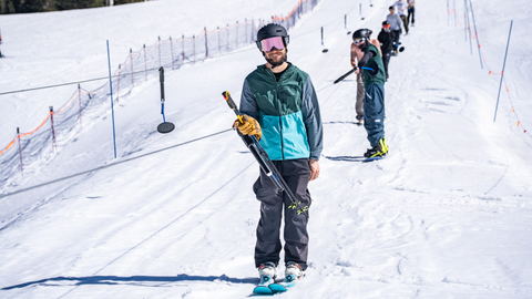 Riding the Soli Parks Tow in the Main Street Terrain Park at Solitude