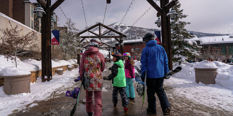 Steamboat Grand Family walk to the resort 