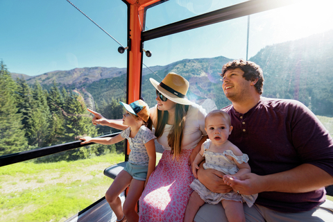 Family enjoys the ride up on the scenic gondola 