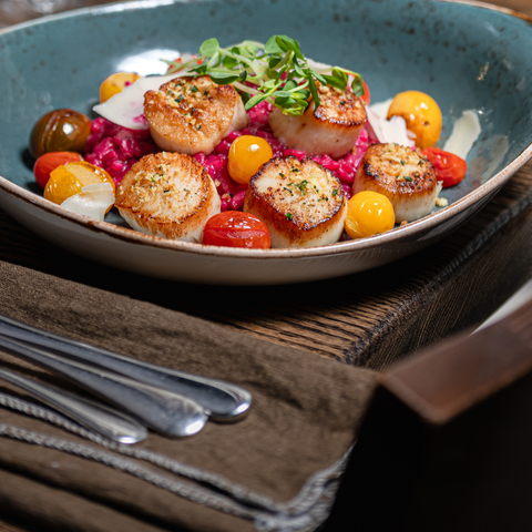 The Pottery Alpine Restaurant, Dinner Menu, Scallops