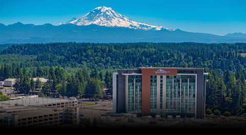 Muckleshoot Casino with Mt. Rainier in background