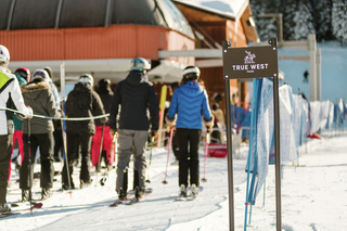 True West Lift Line Dedicated Skip Line Sign Sunshine Express