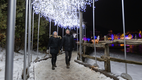 Holiday Magic, Village, Night, Lights
