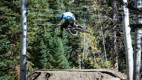 Dillon Flinders rides Pyrite Plunge at  Solitude Bike Park