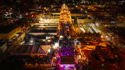 Aerial View of Winter Stoke Block Party