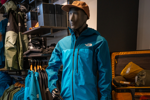 Available jackets and hats from the north face in the stratton village