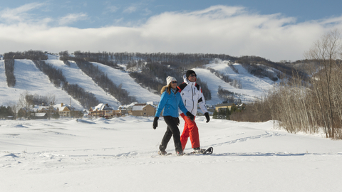 Snowshoeing, Mountain View, Landscape, Couple
