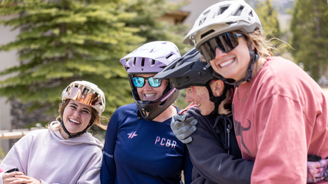 Friends enjoy Solitude Bike Park