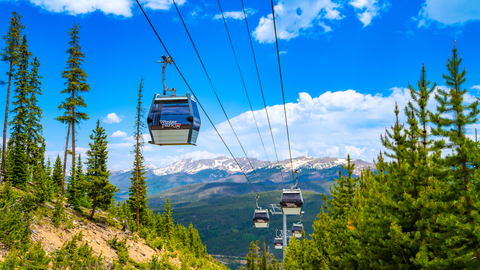 a scenic gondola at Winter Park Resort