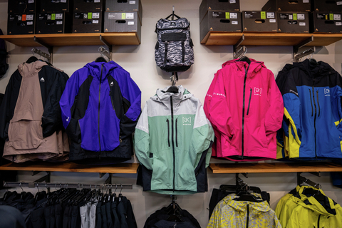 Snowboarding jackets from Burton available at the burton store in the village