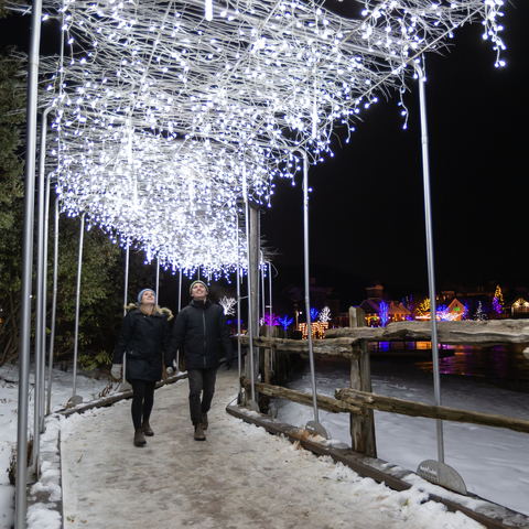 Holiday Magic, Village, Night, Lights