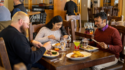 Solitude guests enjoy dinner and après at St. Bernard's in Solitude Village. 
