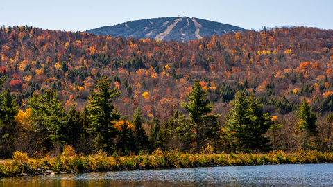 Stratton big mtn from snowmaking pond mountain scenic view landscape