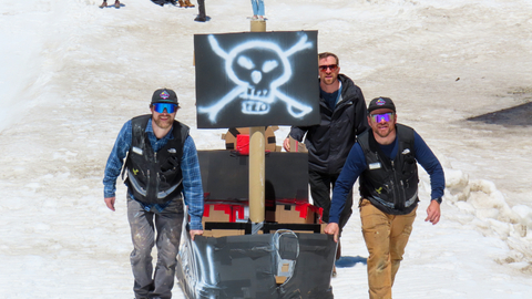 Guests participate in the Cardboard Derby at Solitude Mountain Resort. 