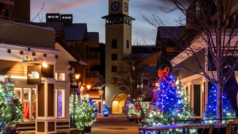 Stratton Mountain Village at Night