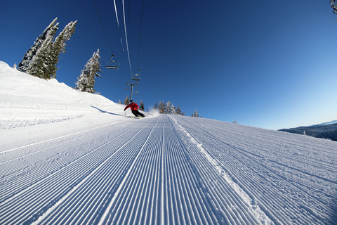 Groomer skiing
