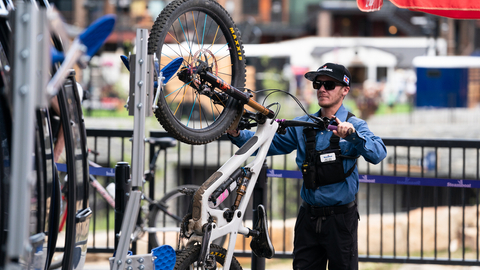 Employee Loading Bike on Steamboat Gondola
