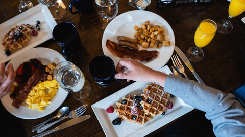 Breakfast options at St. Bernard's at Solitude Mountain Resort. 