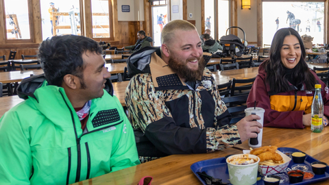 Guests enjoy lunch at Moonbeam Lodge. 