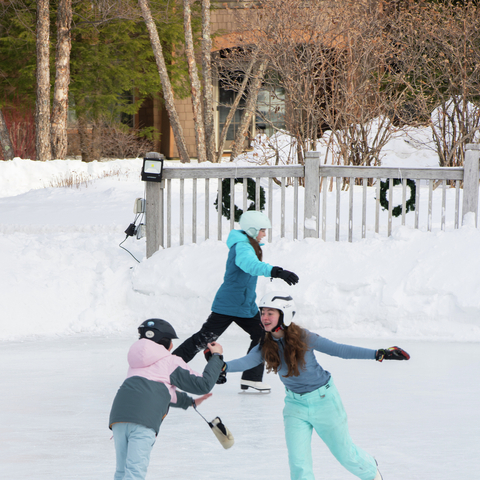 ice skating pond guest village activity