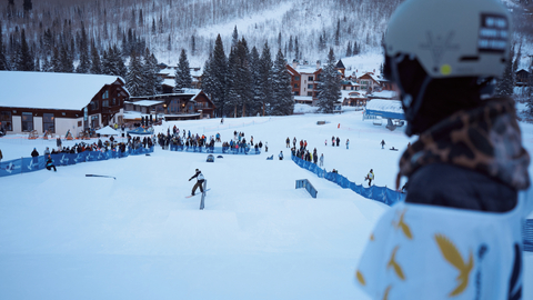 Skiers and snowboarders participate in the Soli Parks Steel Showdown Rail Jam at Solitude Mountain Resort.