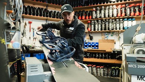Renting a snowboard at Solitude Mountain Resort