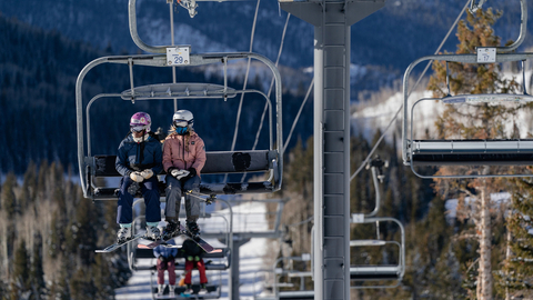 Female Skiiers Up Close