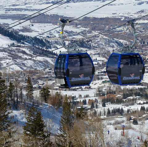 Scenic Winter Mountain Town Steamboat Gondola