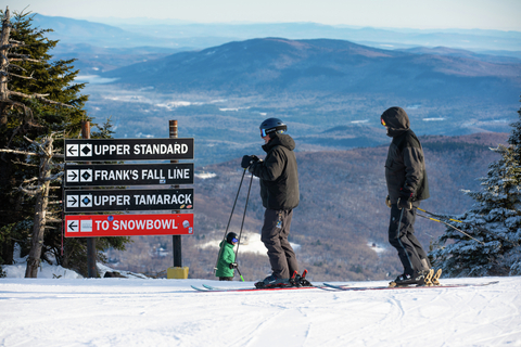 sunny sunday employee ski school scenic summit views ski butlers waffle cabin guests skiers snowboarders